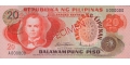 Philippines 20 1970 UNC P-155/s [Specimen]
